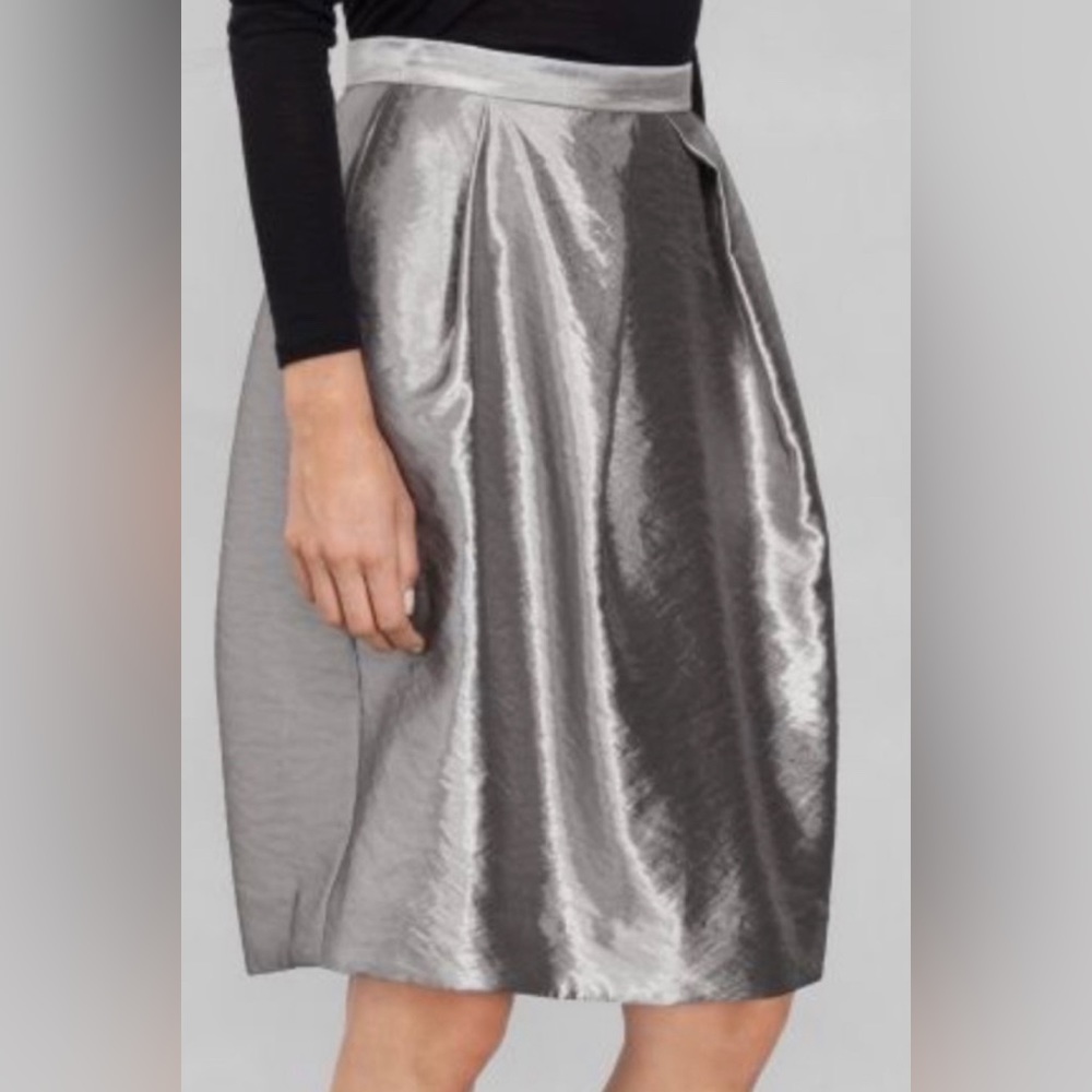 & Other Stories | Silver Box Pleated Skirt Size 4